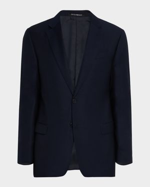 Two-Button Wool Blazer, Navy