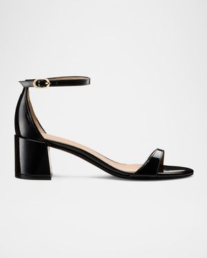 Nudist Patent Ankle-Wrap Low Sandals