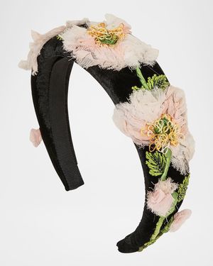 Allona Flower Velvet Headband
