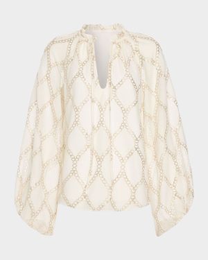 Ria Lurex Lace Blouse