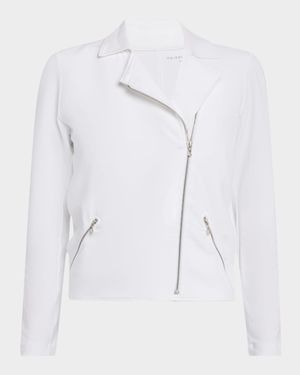 Zip-Front French Terry Moto Jacket