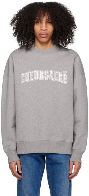 AMI Paris Gray Embroidered Sweatshirt