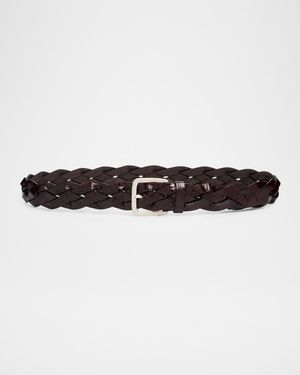 Wide Braid Leather Belt