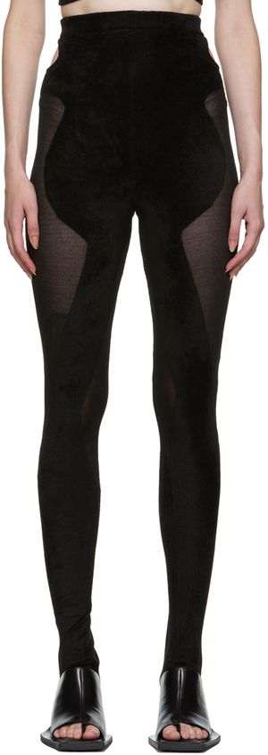 Dion Lee Black Chenille Intarsia Leggings