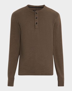 Men's Classic Flame Henley Long-Sleeve T-Shirt
