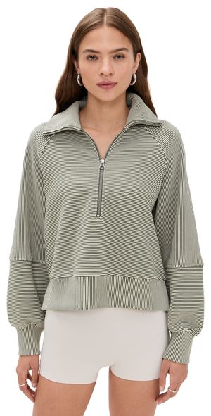 Varley Milano Half Zip Sweatshirt Thyme/Egret L