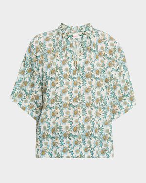 Meadow Floral-Print Cotton Top