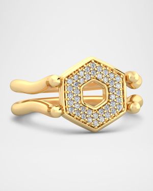 18K Gold Orbital Eclipse Ring with Diamonds
