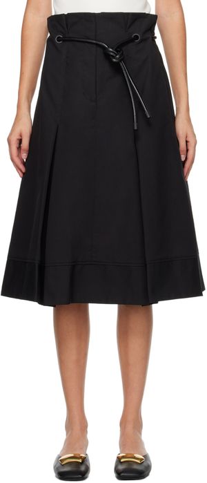 3.1 Phillip Lim Black Origami Midi Skirt