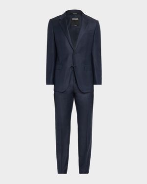 Men's Wool Tonal Plaid Two-Piece Suit