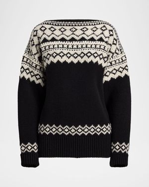 Fair Isle Cashmere Jacquard Boatneck Sweater
