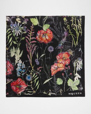 Spider Floral Silk Twill Scarf