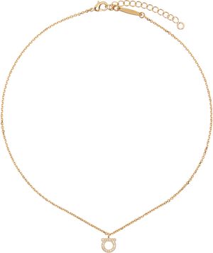 Ferragamo Gold Gancini Crystals Necklace