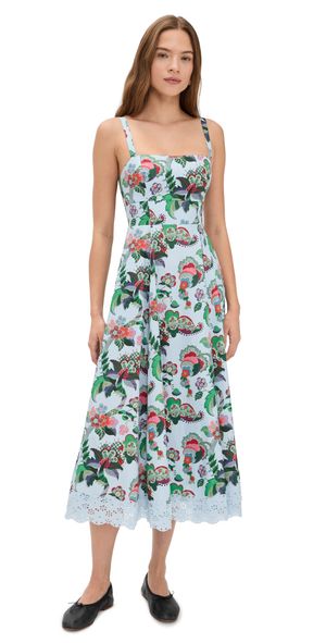Hill House Home The Margot Dress Light Blue Jungle Floral XXL