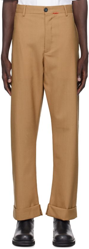 Marni Tan Wide-Leg Trousers