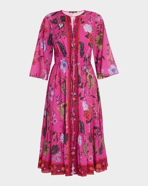 Reese Floral-Print Cotton Midi Dress