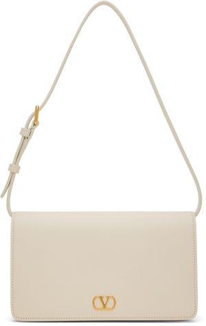Valentino Garavani Mini sac porté épaule blanc cassé à logo en V