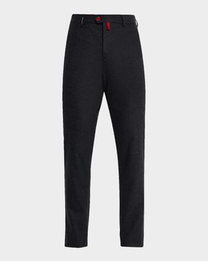 Men's Wool Flannel Slim Flat-Front Pants