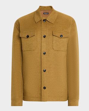 Men's Wool and Cashmere Two-Pocket Overshirt