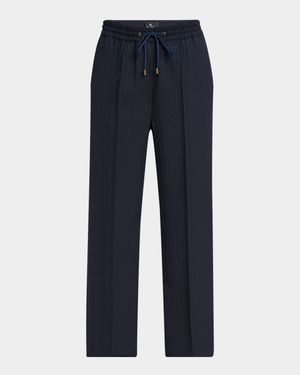 Wool Jacquard Straight-Leg Ankle Joggers