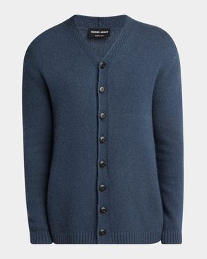 Men's Cashmere Button-Front Cardigan