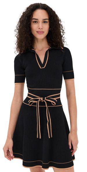 Shoshanna Maggie Dress Jet/Terracotta XS