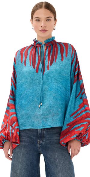 Stella Jean Blouse Blue/Red 42