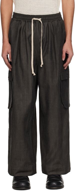 Jan-Jan Van Essche Gray O-Project Brushed LT Canvas Easy Cargo Pants