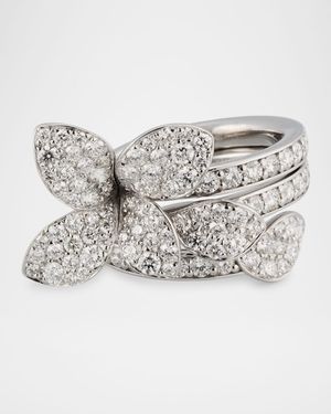 18K White Gold Hearth to Earth Diamond Ring, Size 6.5