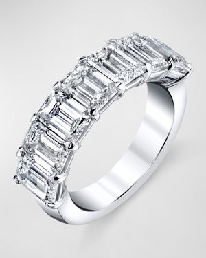 Platinum 7 Stone Band with Emerald Cut Diamonds, 2.30ct
