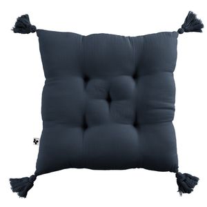 L'effet Papillon - Coussin de sol en velours de coton - Taille 40x40 - Bleu