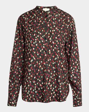 Rusak Polka Dot Silk-Blend Blouse
