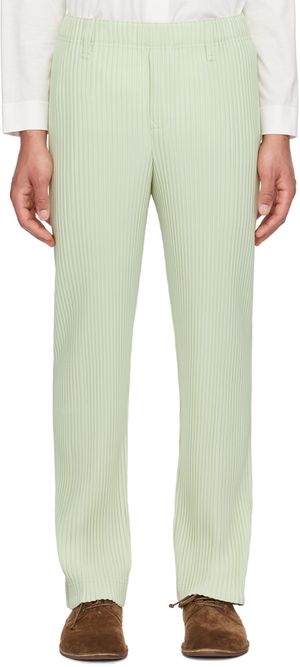 HOMME PLISSÉ ISSEY MIYAKE Green Tailored Pleats 1 Trousers