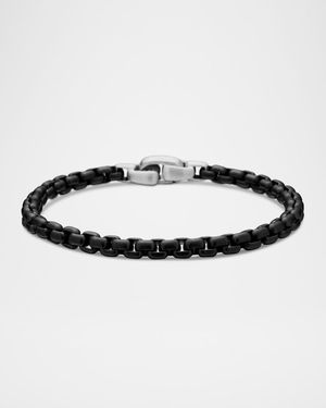 Men's Box Chain Bracelet in Darkened Silver, 5mm