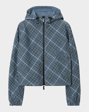 Check Hooded Zip Jacket