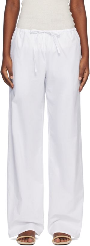 Matteau White Drawcord Trousers
