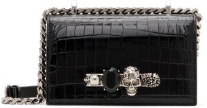 McQueen Black Mini Jewelled Satchel