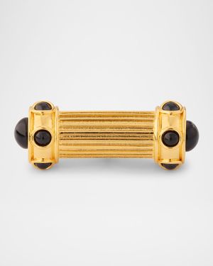 Stone Cross Bar Double Ring