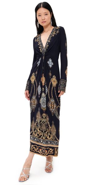 Camilla Long V Neck Twist Front Jersey Dress The Imperial Gate XS