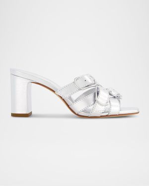 Bea Metallic Buckle Mule Sandals