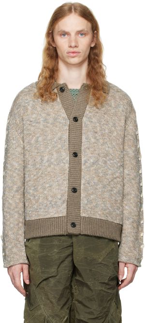 Andersson Bell Beige Unbleached Lace-Up Cardigan