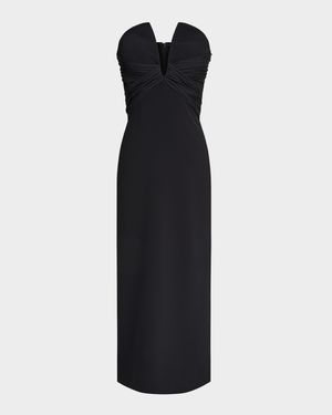 Marguerite Strapless Plunge Midi Dress