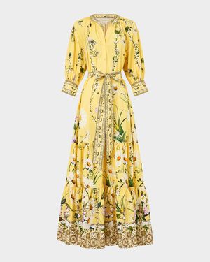 Daisy Chains Tiered Maxi Shirtdress