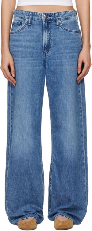rag & bone Jean ample Logan bleu à taille mi-haute
