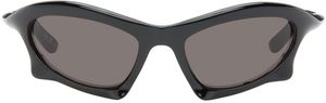Balenciaga Lunettes de soleil rectangulaires Bat noires
