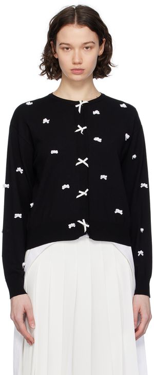 Pushbutton Cardigan noir à boucles