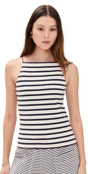 R13 Halter Stripe Tee Navy/Ecru Wide Stripe M