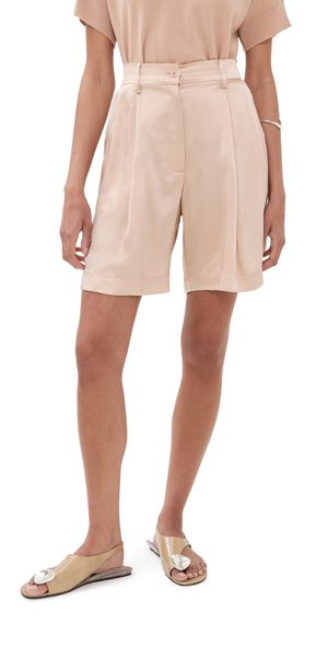 Sablyn Emerson High Rise Pleated Shorts Pink Sand XS