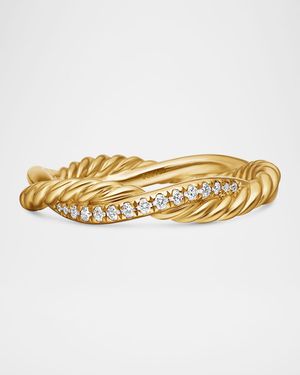 Petite Infinity Band Ring with Diamonds in 18K Gold, 4mm