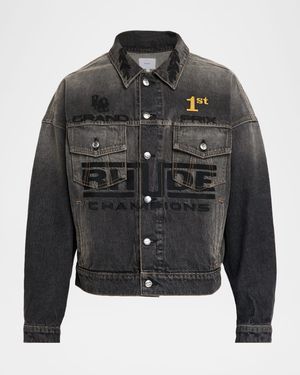 x Pirelli Embroidered Denim Trucker Jacket
